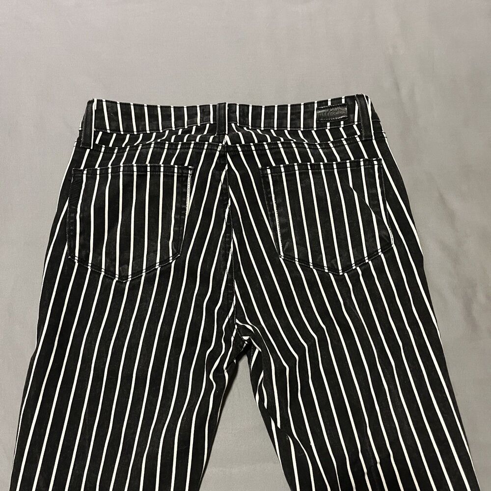 Paige Jeans Women’s Stripe Hoxton Ultra Skinny Midrise Ankle Zip Black/White, 29 - Picture 9 of 11